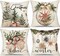 Christmas Pillow Covers 18x18 inch Set of 4 Christmas Tree Gloves Hello Winter Decorative Throw Pillow Covers Winter Farmhouse Decoration for Home Couch 134